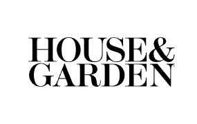 Crisp black serif typography on a white background reads “HOUSE & GARDEN”